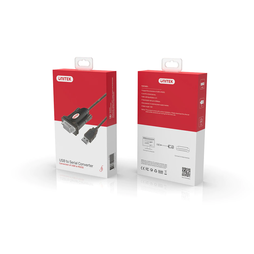 UNITEK Y-105 1.5m USB to Serial RS232 Cable