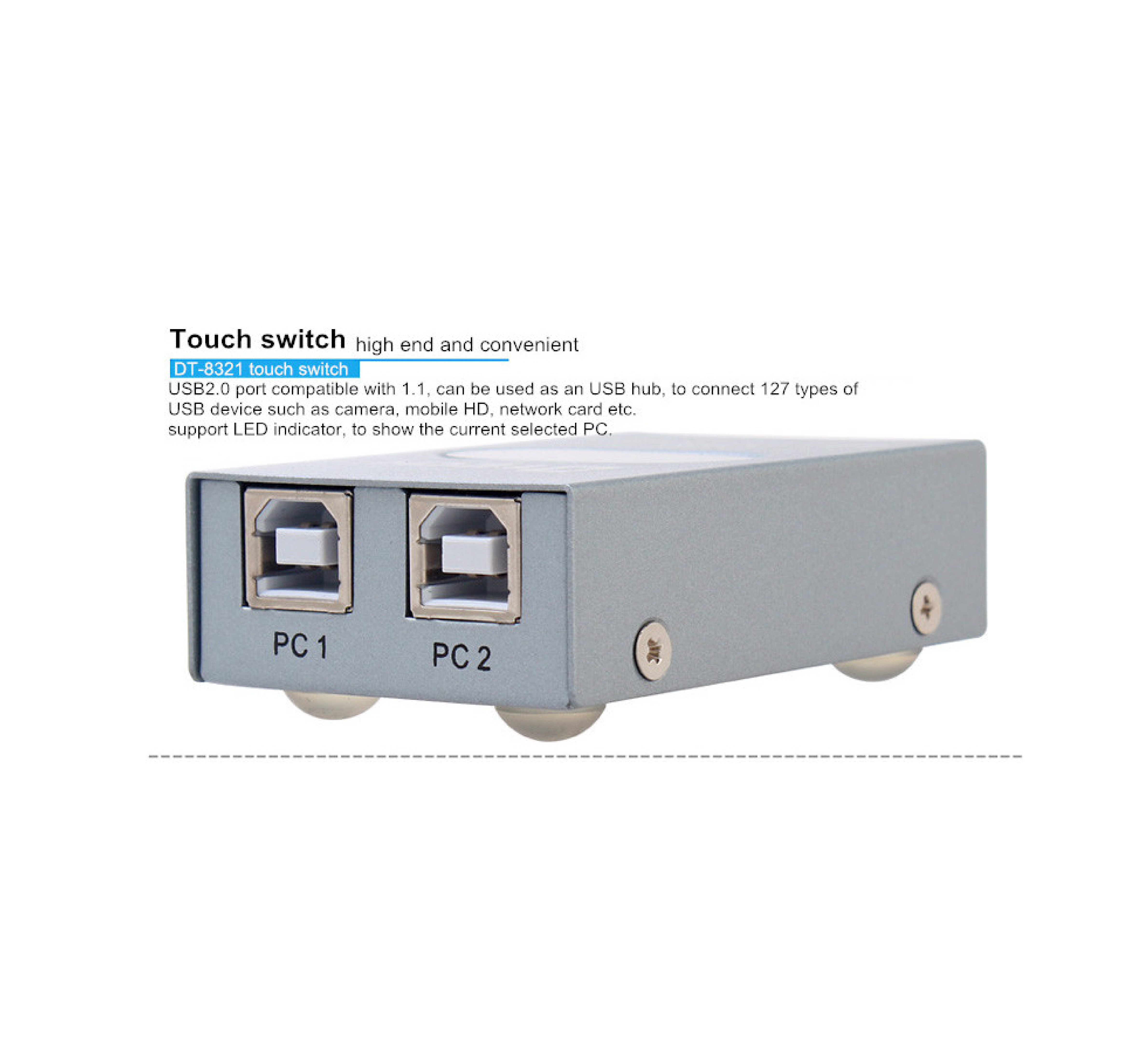DTECH DT-8321 4-Port USB 2.0 Touch Switch