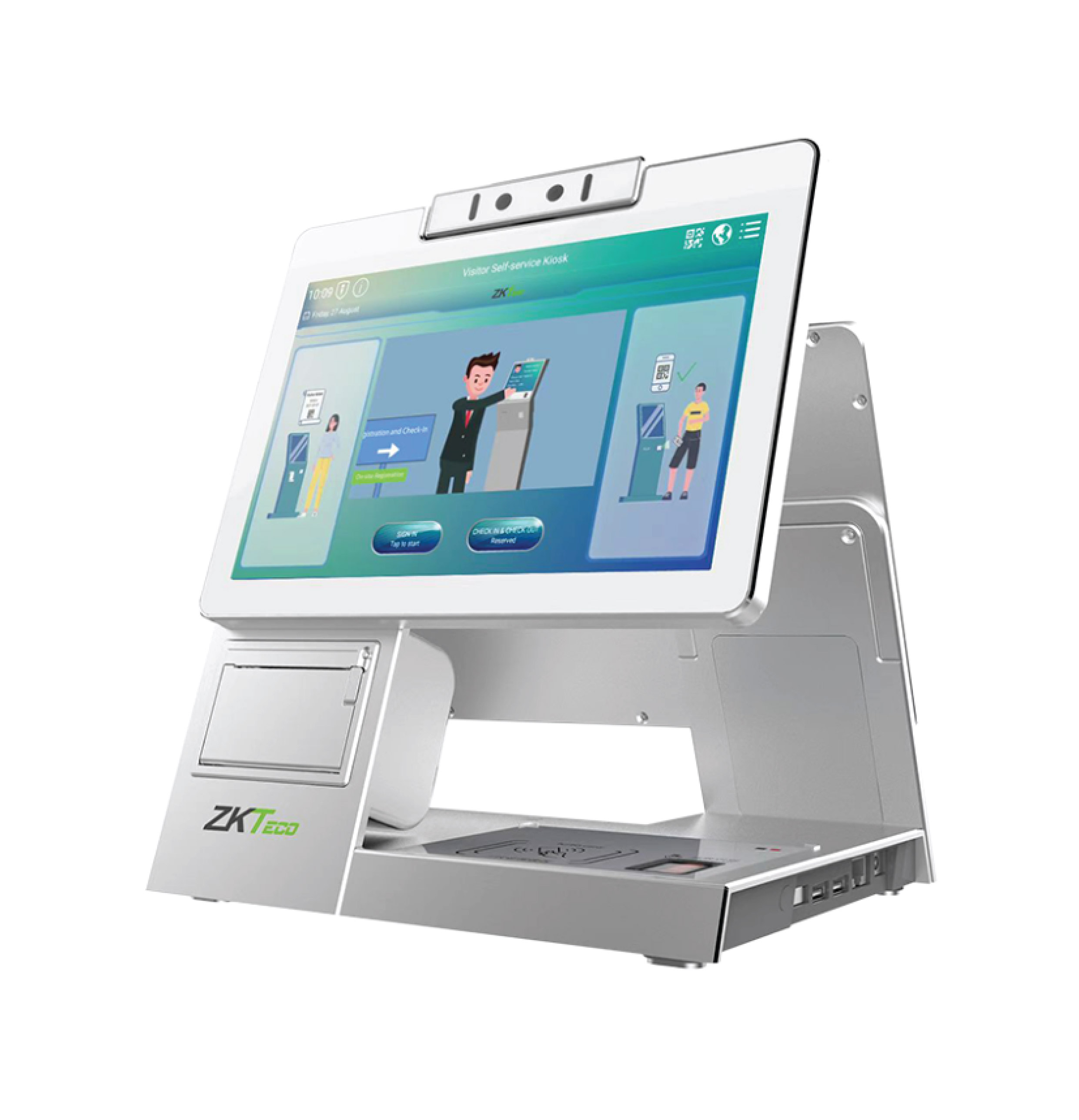 ZKTeco FaceKiosk-H10B Desktop Android Self-Service Visitor Kiosk with a Dual Touch Screen