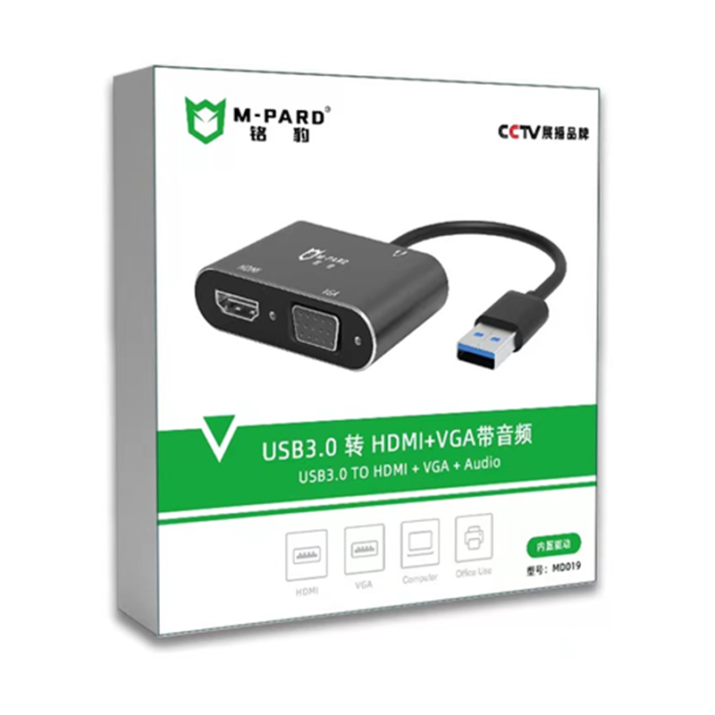 M-PARD MD019 USB 3.0 to HDMI + VGA + Audio Adapter