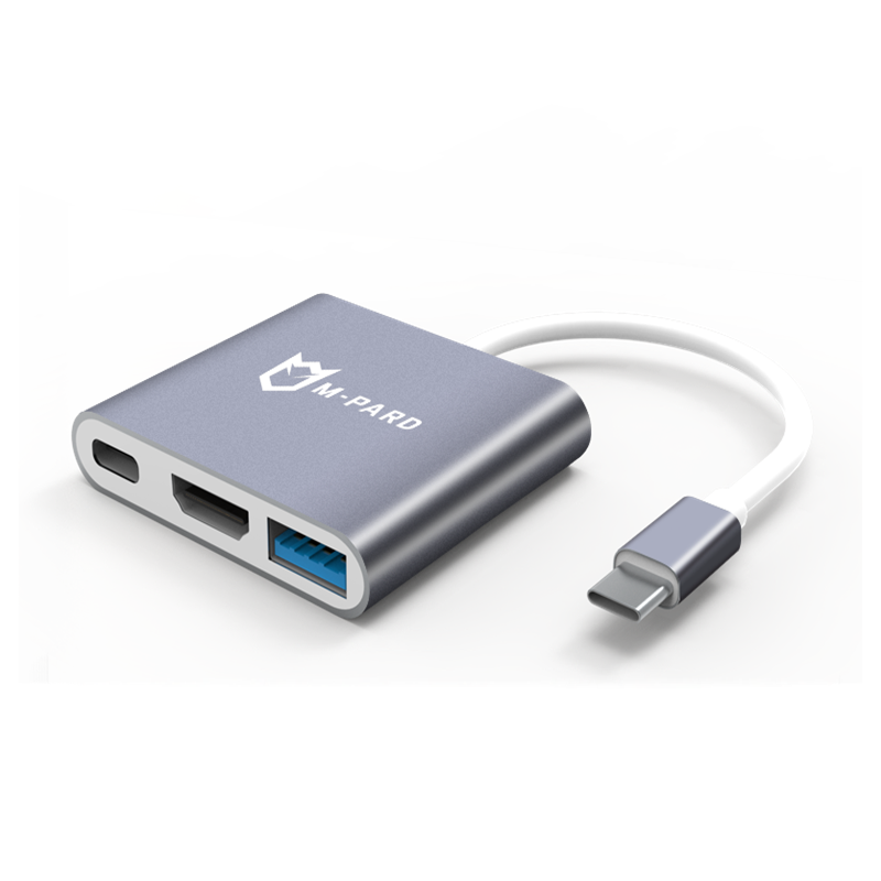 M-PARD MH346 3-in-1 USB-C to HDMI + USB 3.0 + PD Charge Adapter