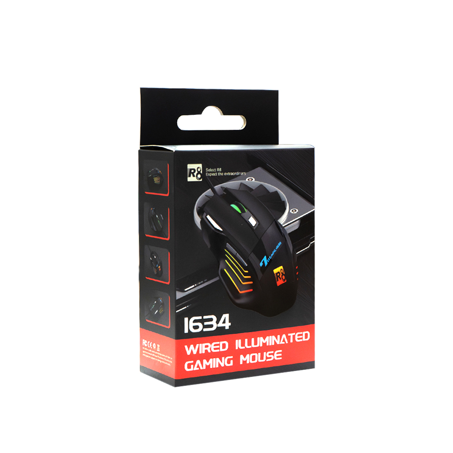 R8 1634 Wired illuminated Gaming Mouse 