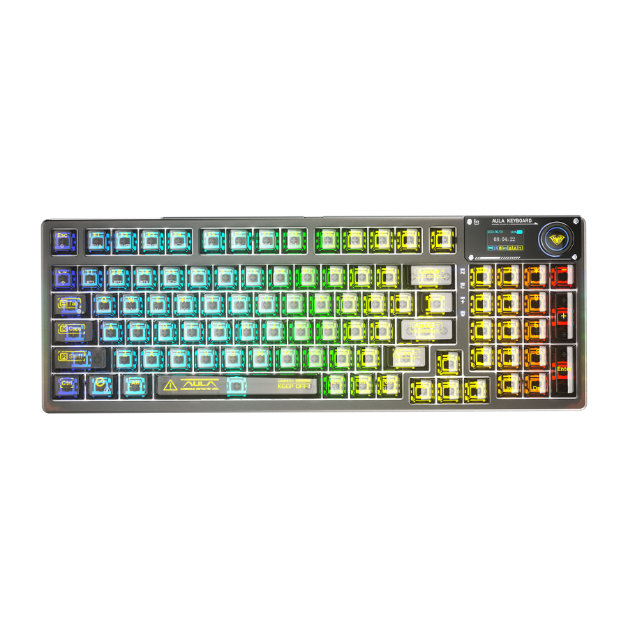 AULA F98PRO Type-C wired & 2.4G wireless & BT(Crystal Switch)95keys