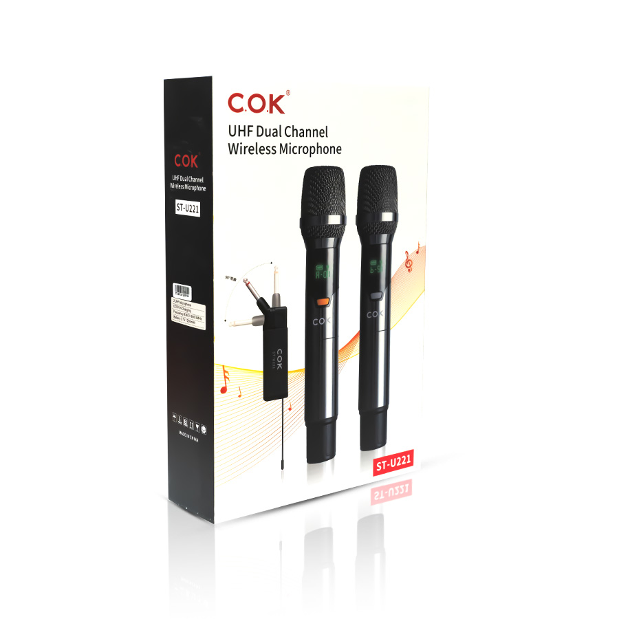 C.O.K  ST-U221 UHF Dual Channel Wireless Microphone 