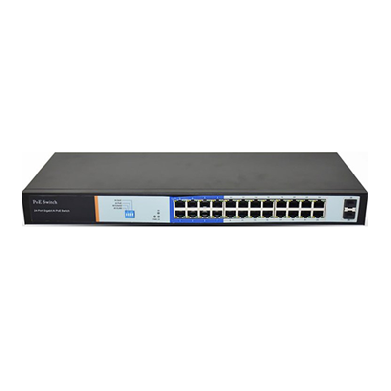 WATASHI WSC091 24-Port Gigabit PoE, 2-Port SFP Uplink, 250W AI Gigabit PoE Switch