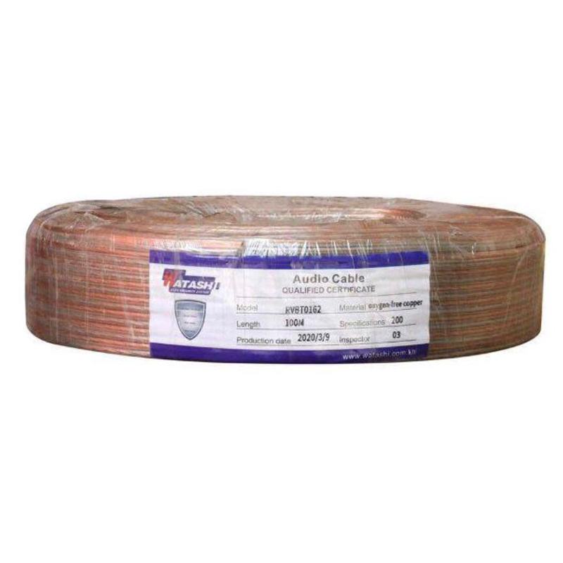WATASHI RVBT0162 100M Transparent PVC 27*3*0.1 Tinned Copper + Copper Speaker Cable