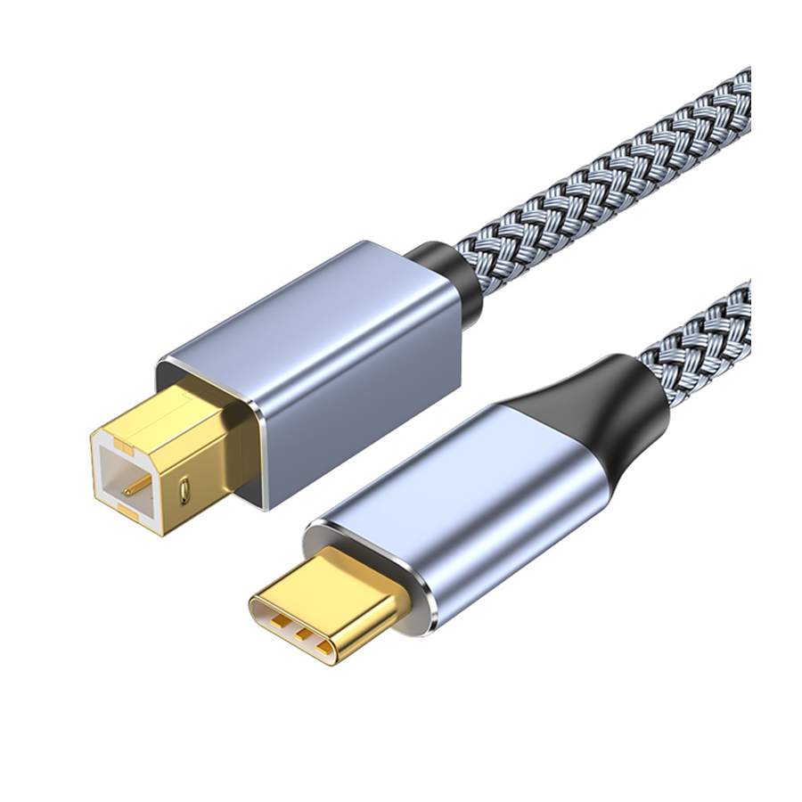 DTECH DT-JW35D 3m Nylon Braided USB-C Male to USB-B Male Data/Printer Cable