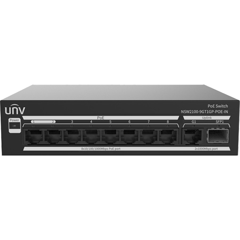 UNIVIEW NSW2100-9GT1GP-POE-IN (8 Port Gigabits PoE Cloud Manage Switch)